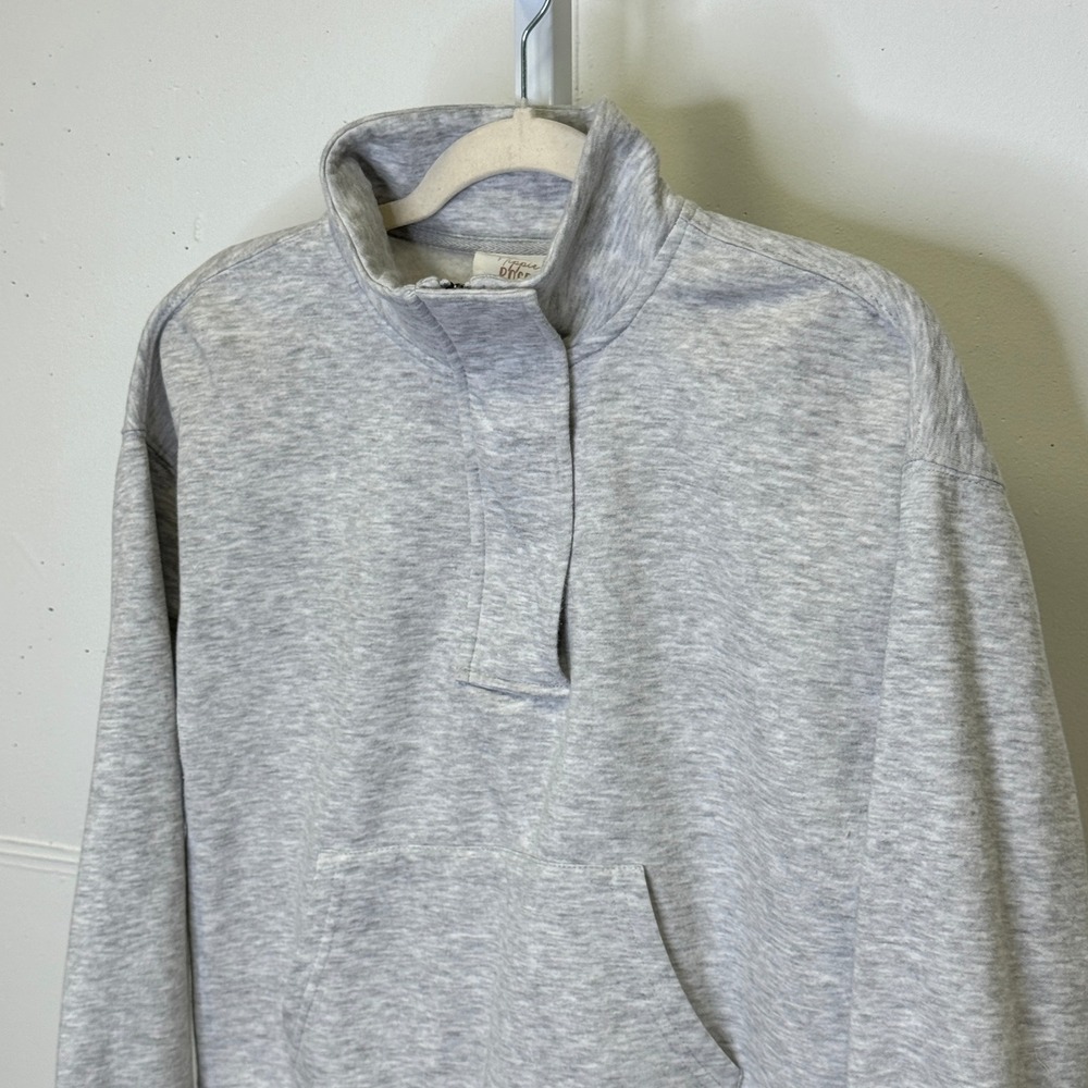 Hippie Rose Heather Gray Quarter Snap Mock Neck Sweatshirt Medium Athleisure - Picture 6 of 14